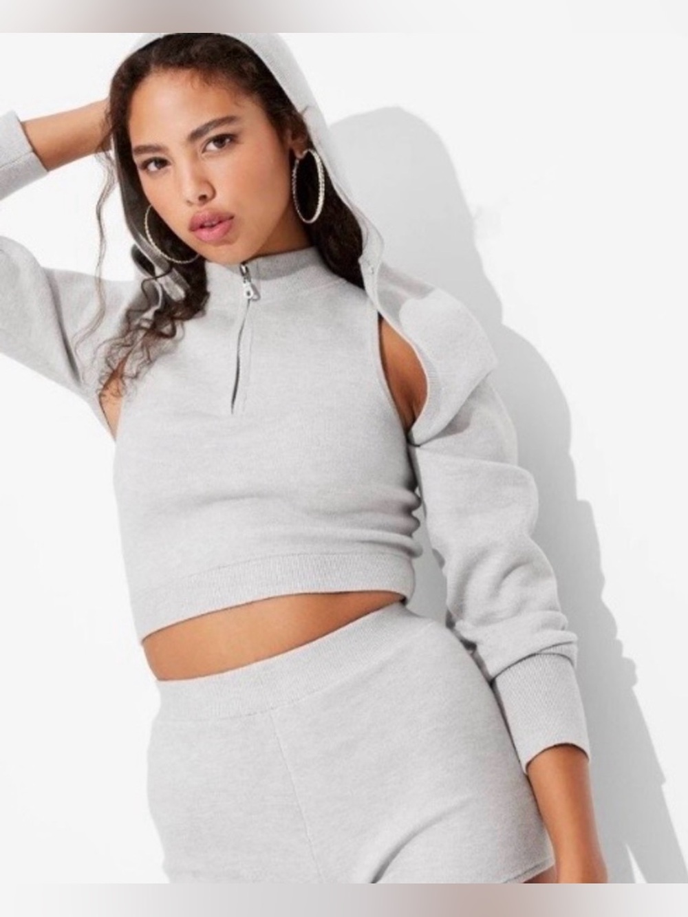 wild fable Cropped Hooded Sweater/cardigan